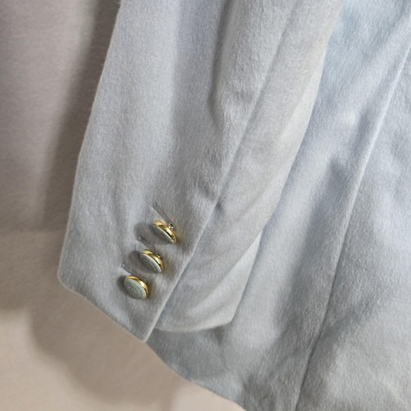 Vintage Escada Blazer Womens 38 Light Blue Angora Wool Shawl Collar Germany - Picture 8 of 16